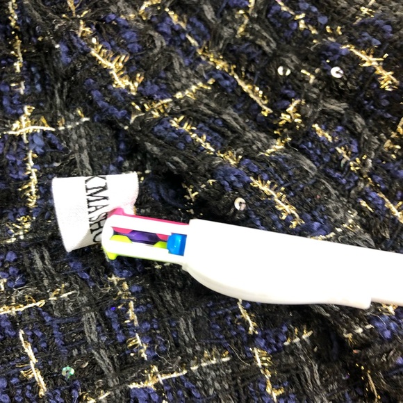 Okma Shop Women tweed lurex knit hooded sequins embellished hoodie, sz medium - Picture 9 of 12